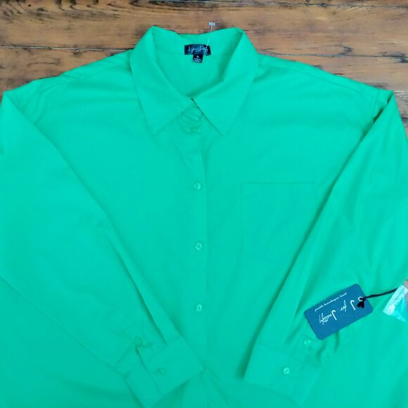 Women's Green Long-Sleeve Button-up Shirt. Size XL - Picture 2 of 7